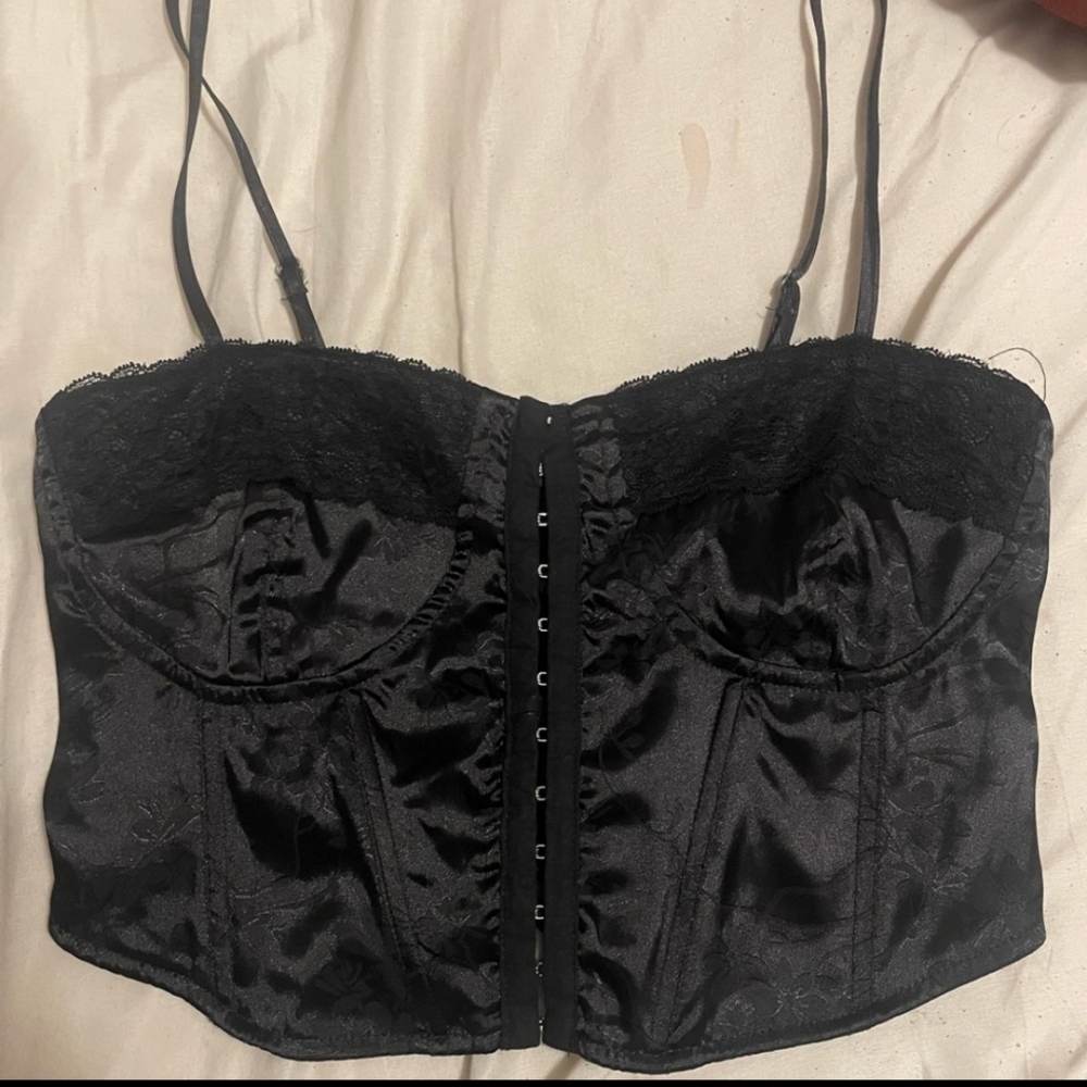 Pacsun LA Hearts Black Corset Hook FrontTop - Size XS